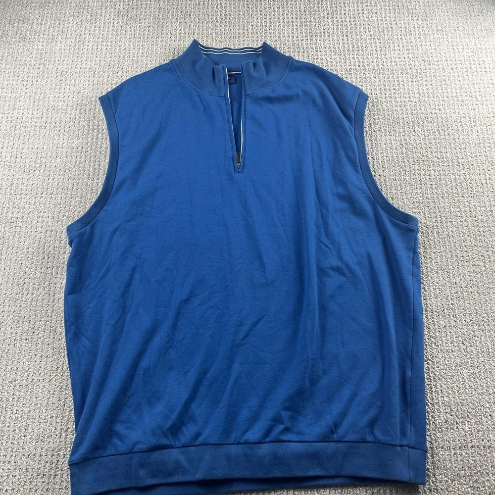 FootJoy FJ Golf Performance Vest Men's 2XL Blue 1/4 Zip Mock Pullover